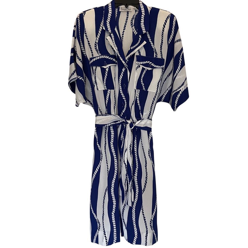 Schrader Sport VTG 70's Women's Flowy Belt Elastic Waist Retro Dress